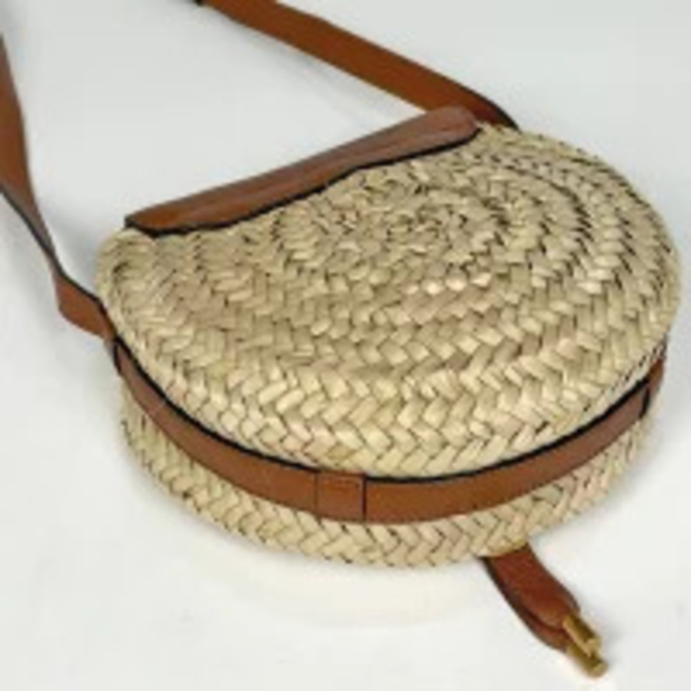 Chloe Marcie Shoulder Basket Raffia Bag